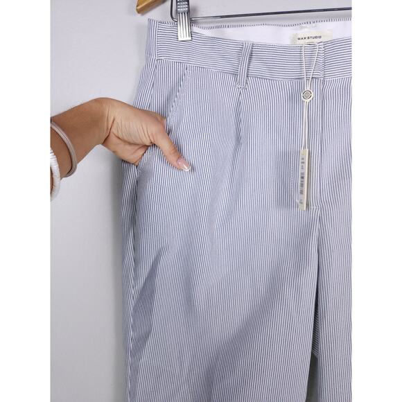 Max Studio Size XL Pinstripe Pull-On Trousers – Ankle Length Slim Fit, NWT - Picture 7 of 12